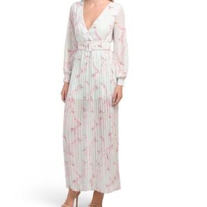 Elegant Pink Floral Maxi Dress